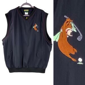 Vintage Outer Banks Hanna Barbera Yogi Bear Mens Golf Wind Vest Size XL NWT